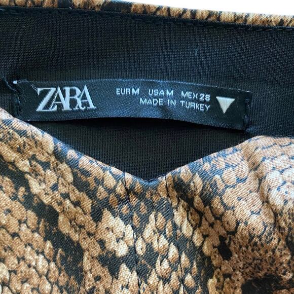 Zara Reptile Patterned Crop Top Brown Black - Picture 7 of 7